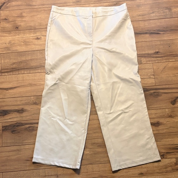 bagatelle Pants - Bagatelle Collection Beige Pleather Pants